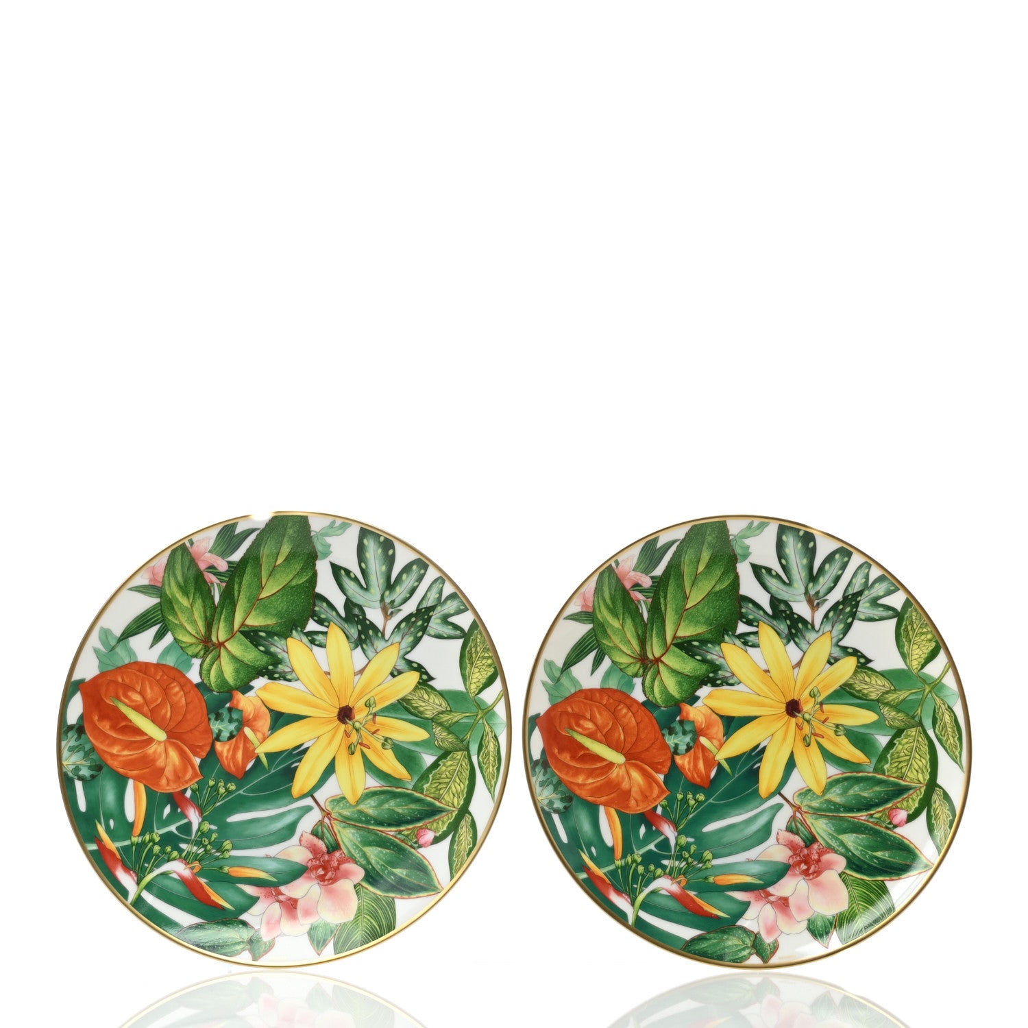 Hermes Porcelain Passifolia Dessert Plate N°2 Set of 2 1 of 6