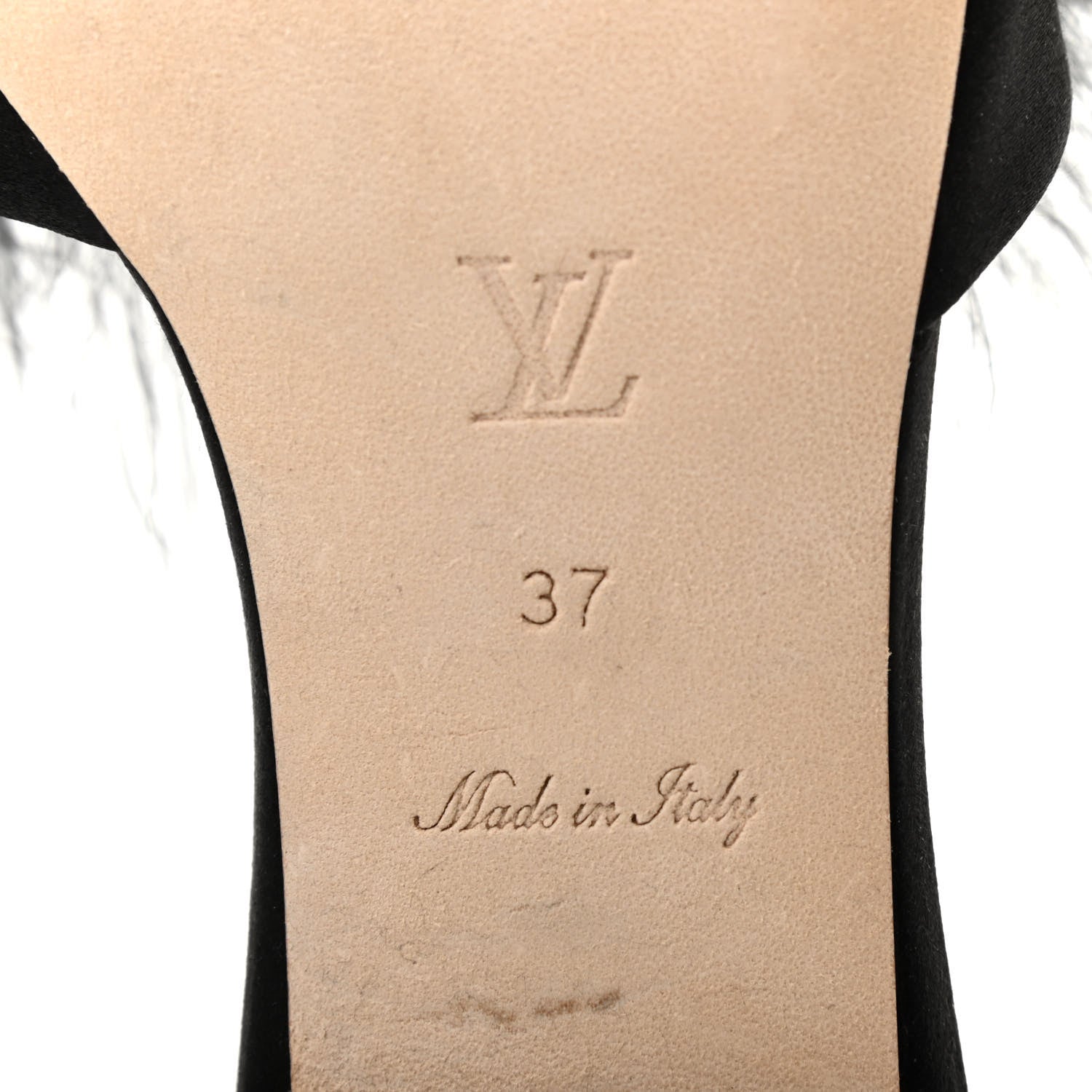 Louis Vuitton Marabou Crystal LV Marilyn Flat Mule 37 Black 6 of 9