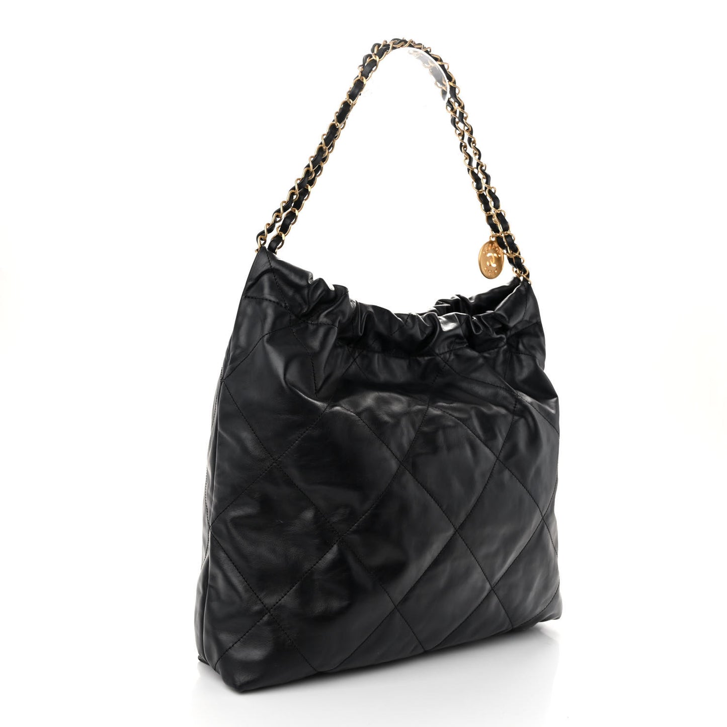 Calfskin Quilted Chanel 22 Black