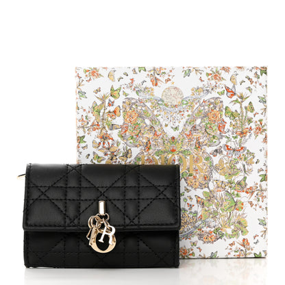Christian Dior Lambskin Cannage My Dior Glycine Wallet Black 9 of 9