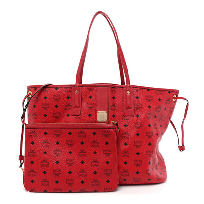 MCM Visetos Large Liz Reversible Shopper Tote Ruby Red 2 of 25