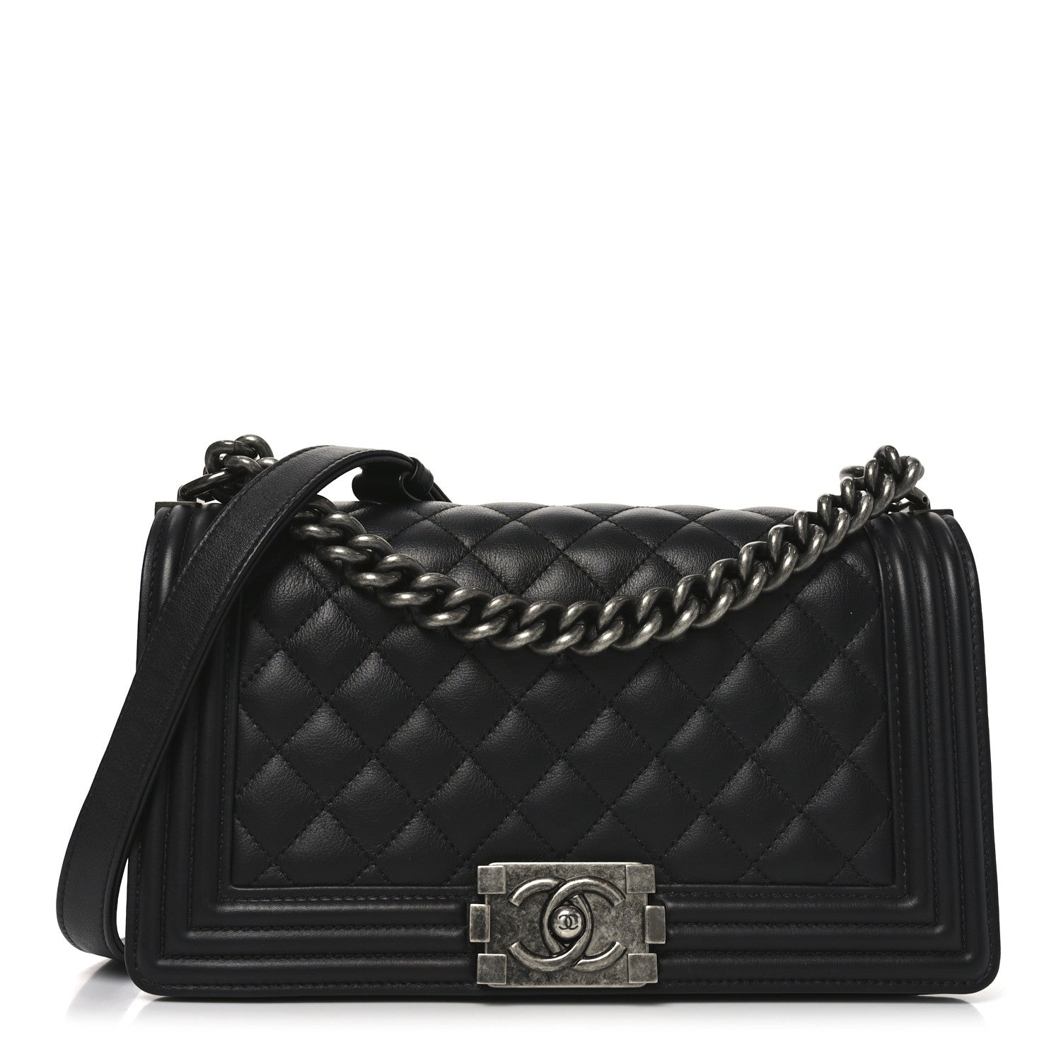 Chanel Calfskin Quilted Medium Boy Flap Black 1 of 11