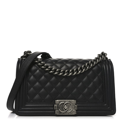 Chanel Calfskin Quilted Medium Boy Flap Black 1 of 11