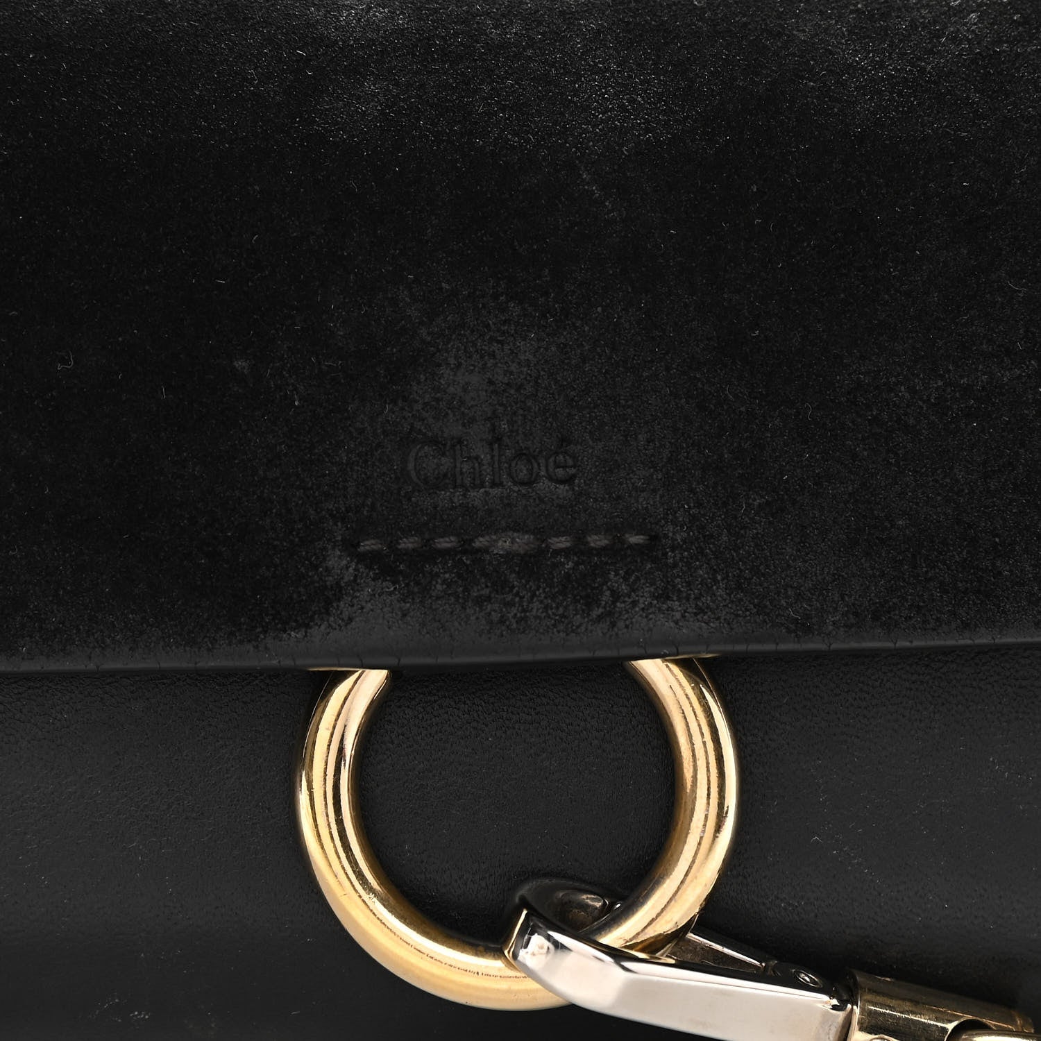Chloe Suede Calfskin Mini Faye Shoulder Bag Black 7 of 16