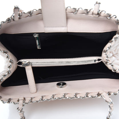 Chanel Lambskin Quilted Mini Chain Me Tote Light Beige 5 of 12