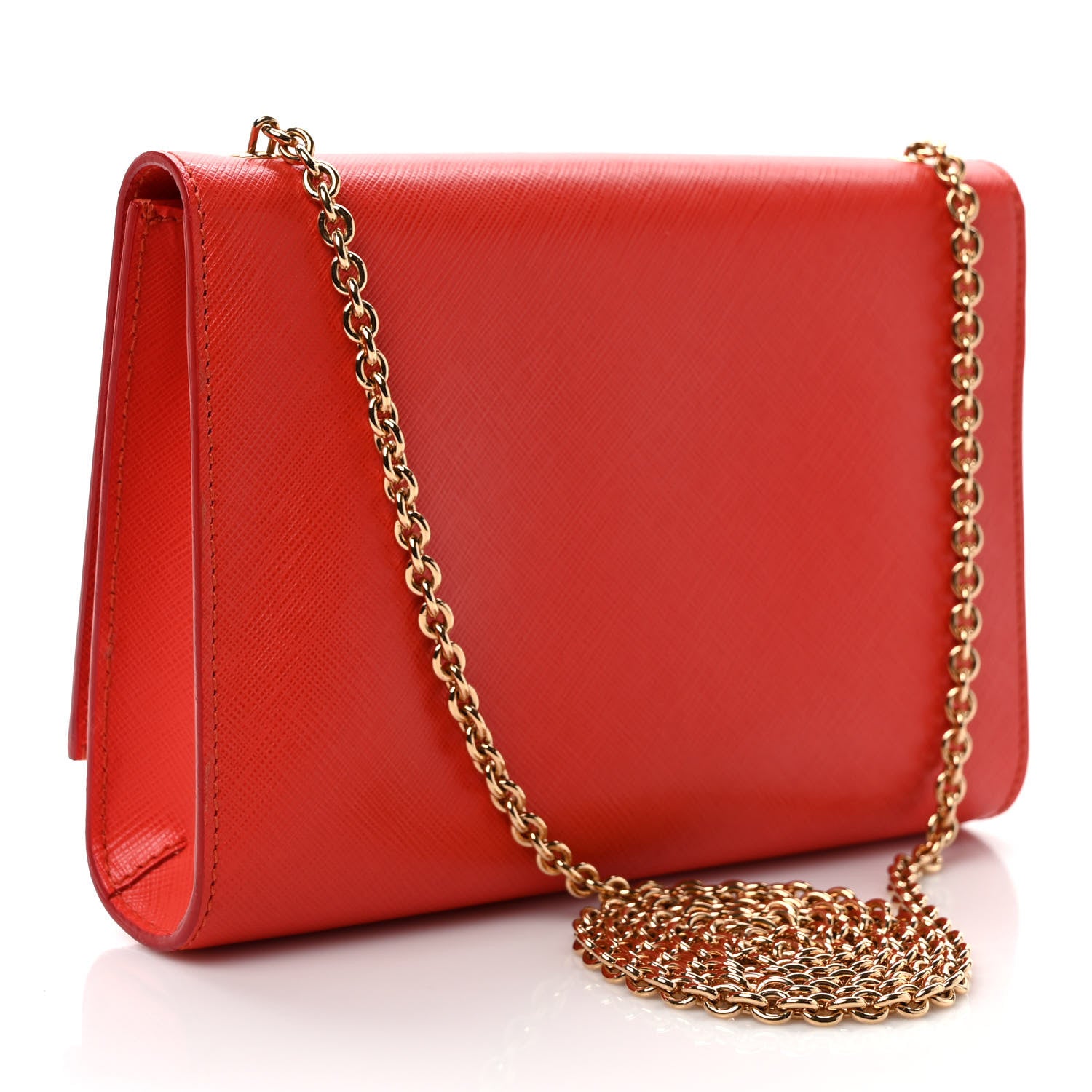 Salvatore Ferragamo Hammered Calfskin Mini Miss Vara Bow Chain Bag Red 3 of 8