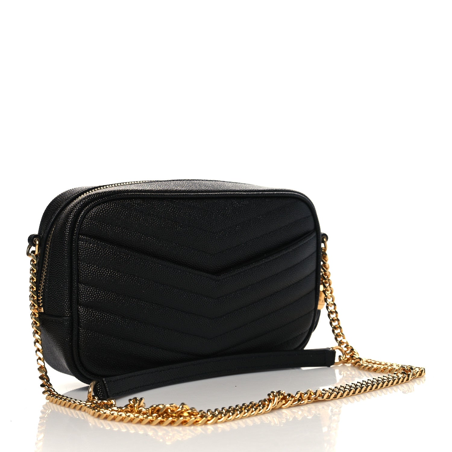 Saint Laurent Grain De Poudre Matelasse Monogram Mini Lou Camera Bag Black 3 of 11