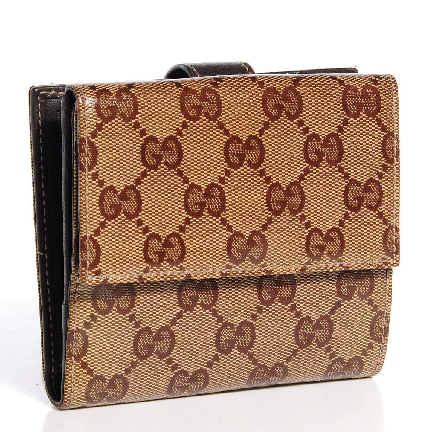 Crystal Monogram Hysteria French Wallet Dark Brown