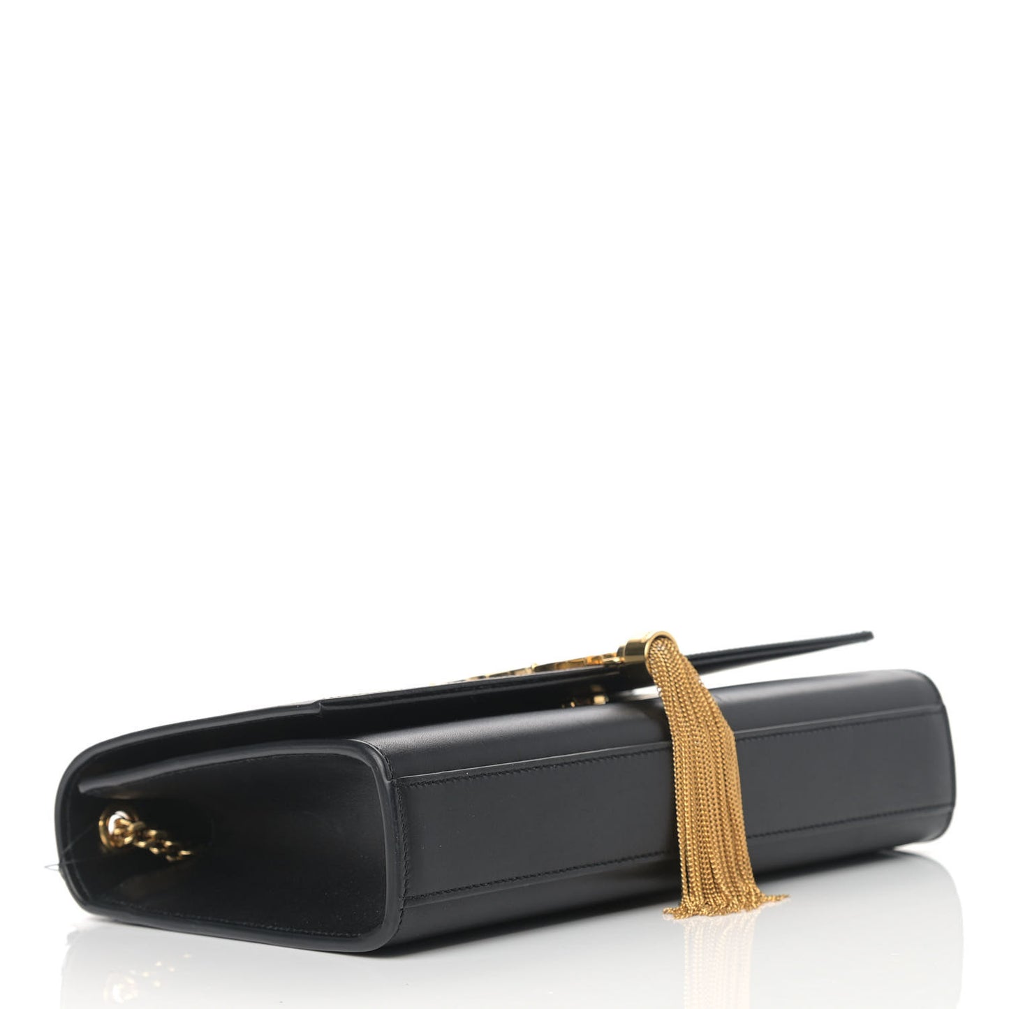 Smooth Calfskin Medium Classic Monogram Kate Tassel Satchel Black