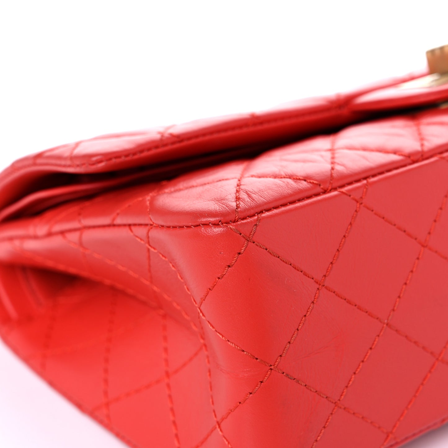 Aged Calfskin Quilted 2.55 Reissue 225 Flap Red