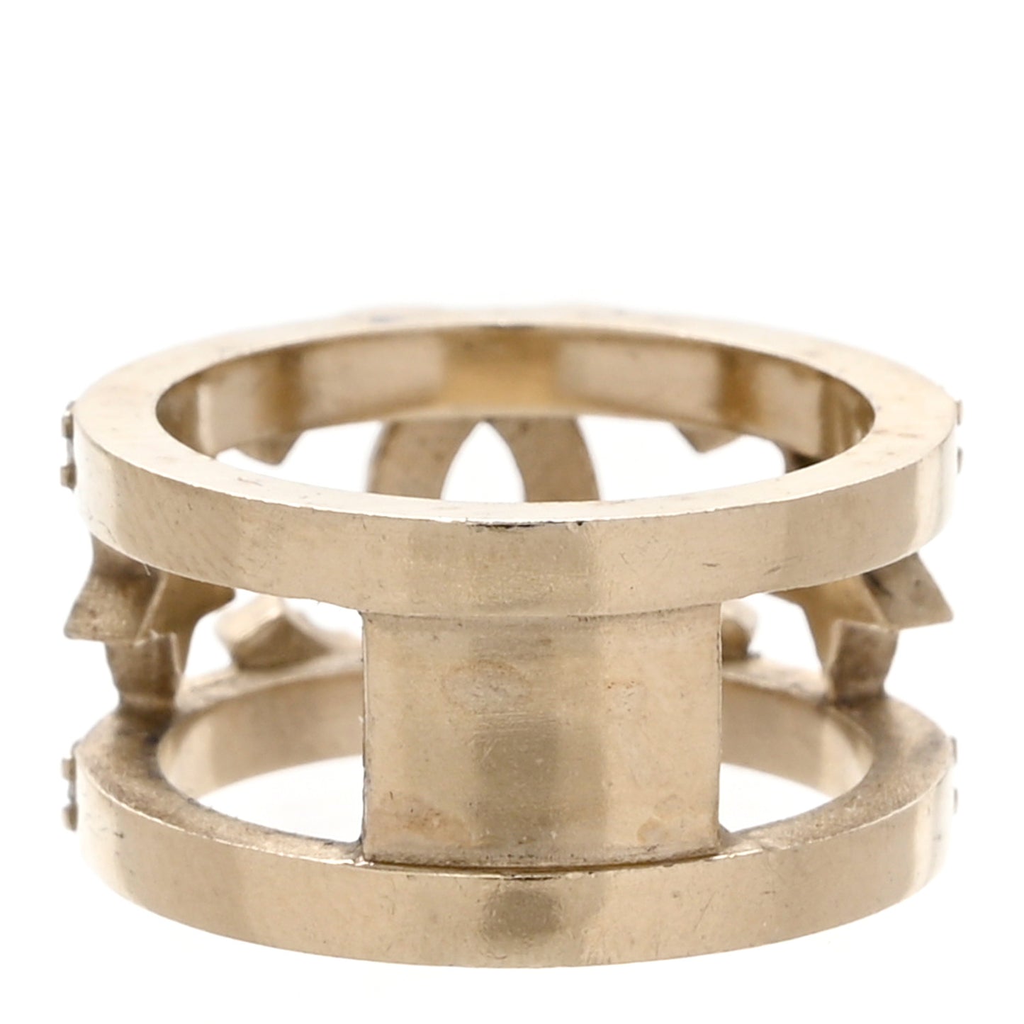 Metal Crystal CC Star Ring 51 Light Gold