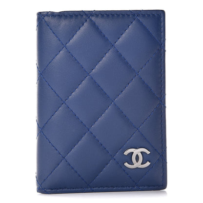 Chanel Lambskin Quilted Card Holder Wallet Blue 1 of 7