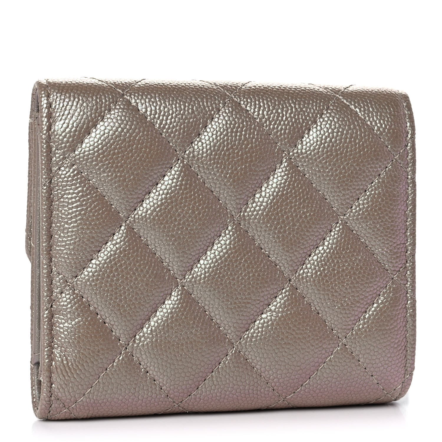 Chanel Iridescent Caviar Quilted Small Flap Wallet Beige 3 of 11