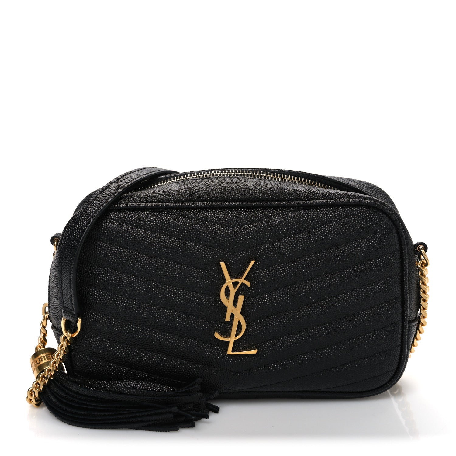 Saint Laurent Grain De Poudre Matelasse Monogram Mini Lou Camera Bag Black 1 of 10