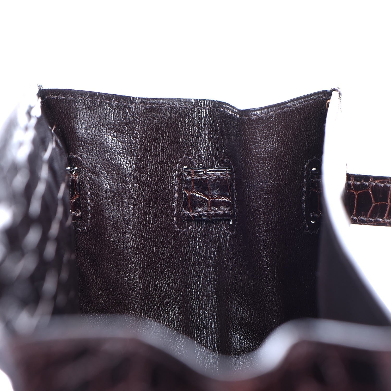 Hermes Shiny Porosus Crocodile Kelly Sellier 35 Havane 19 of 37