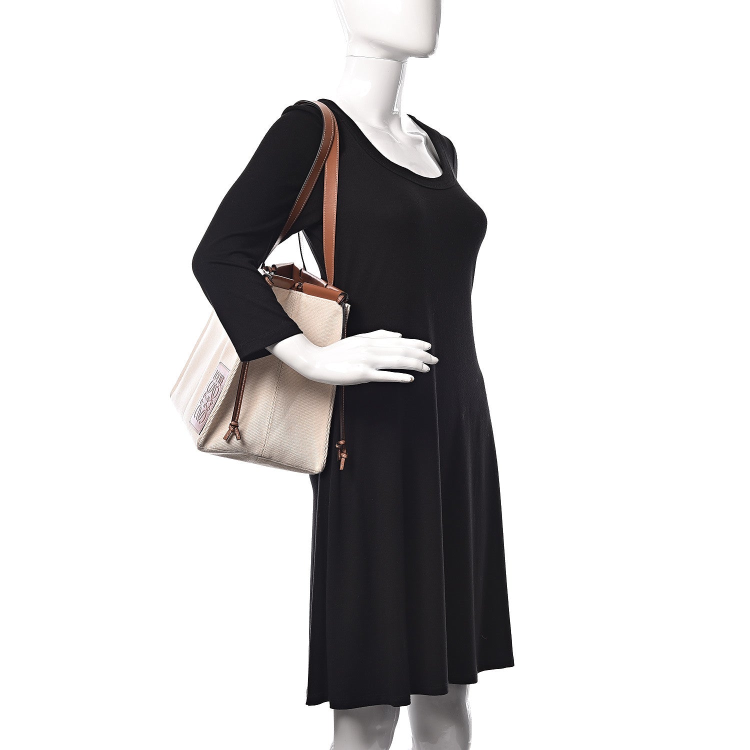 Loewe Canvas Calfskin Cushion Tote Beige 2 of 11