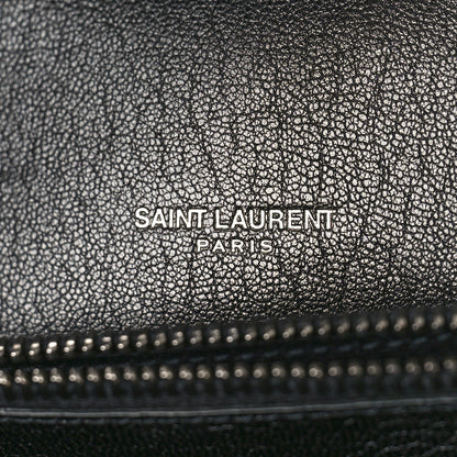 Saint Laurent Sheepskin Matelasse Chevron Monogram Large College Satchel Black 6 of 8