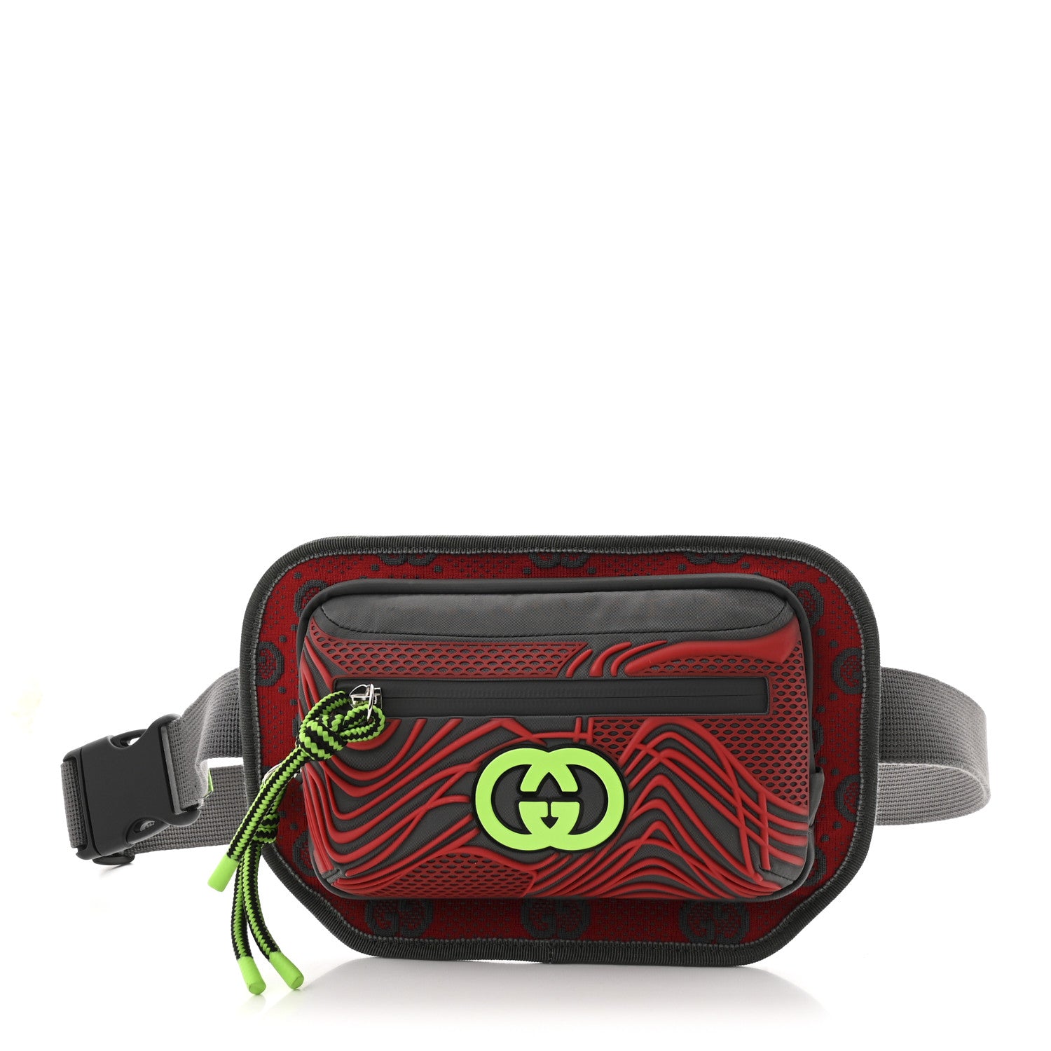 Gucci Jersey GG Monogram All Over Sporty Belt Bag Red Multicolor 1 of 9