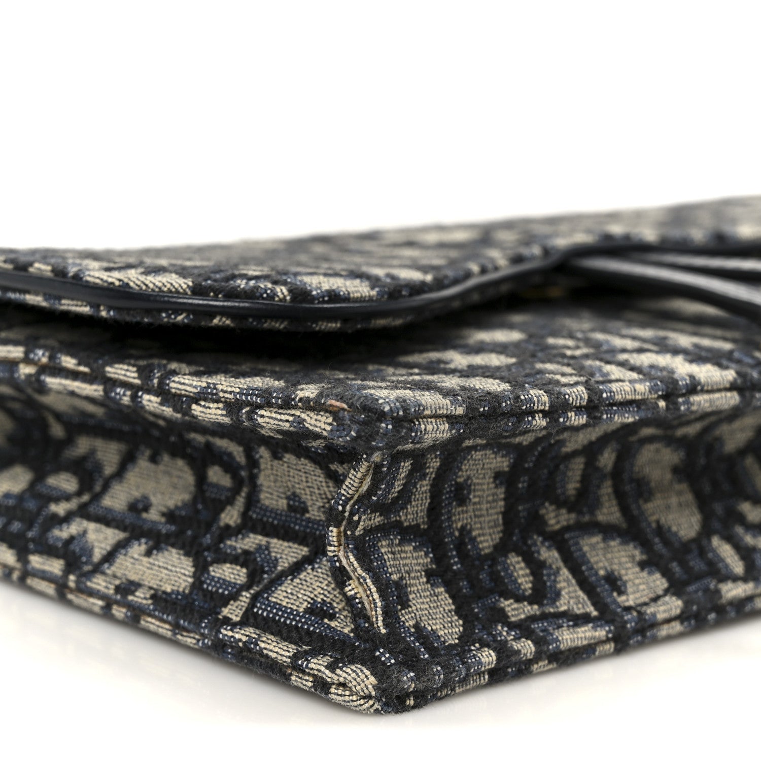 Christian Dior Oblique Saddle Chain Pouch Blue 9 of 10
