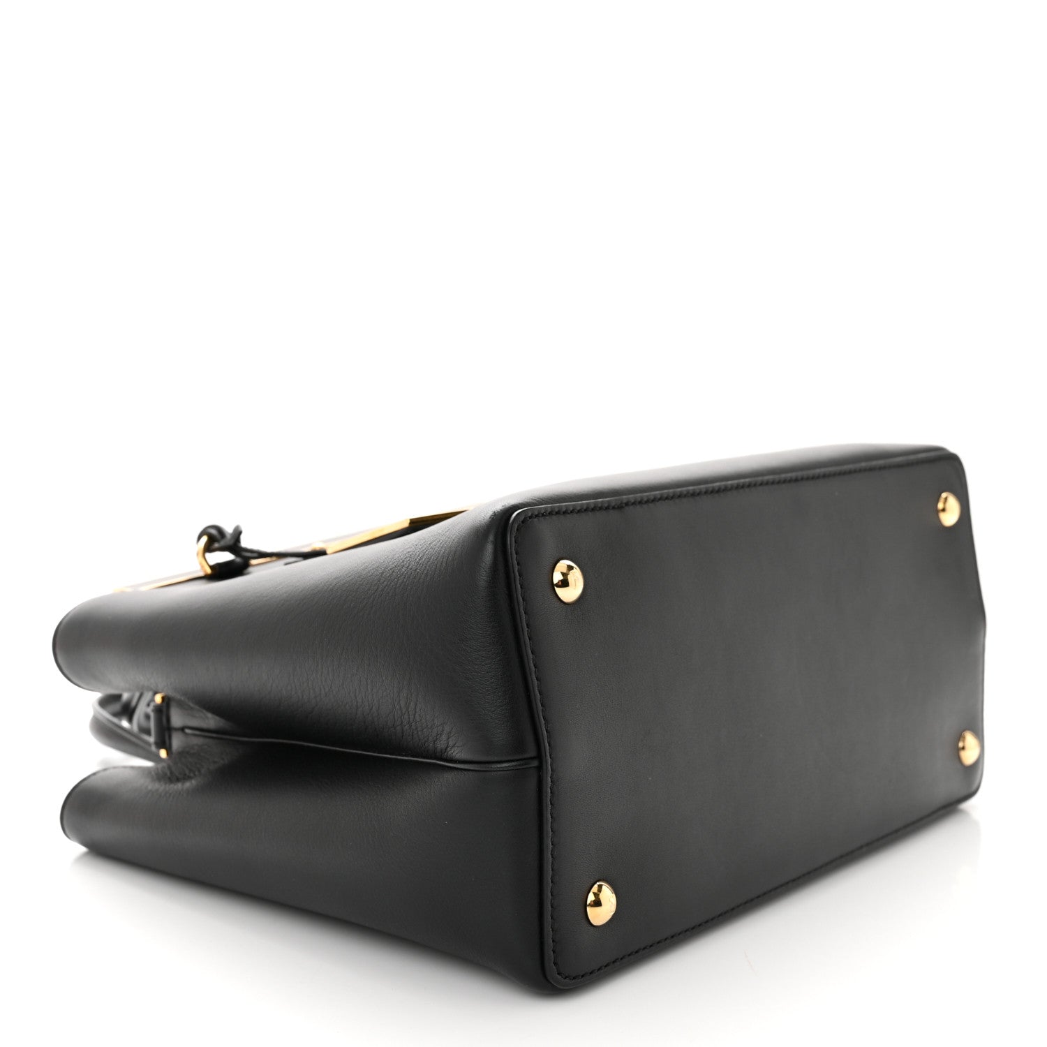 Fendi Vitello Dolce Century Petite 2Jours Tote Black Carbone 4 of 11