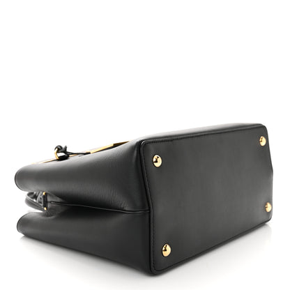 Fendi Vitello Dolce Century Petite 2Jours Tote Black Carbone 4 of 11