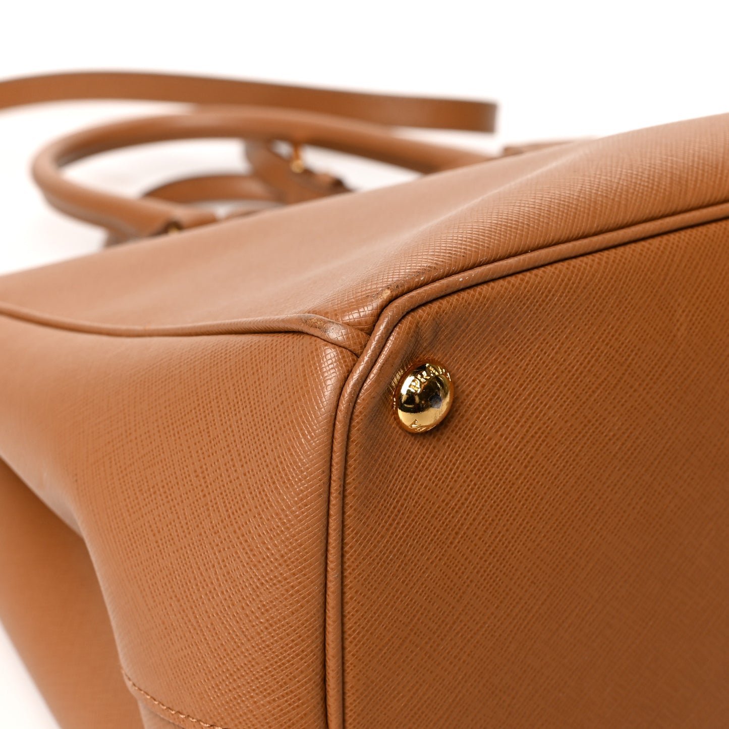 Saffiano Lux Large Galleria Double Zip Tote Caramel