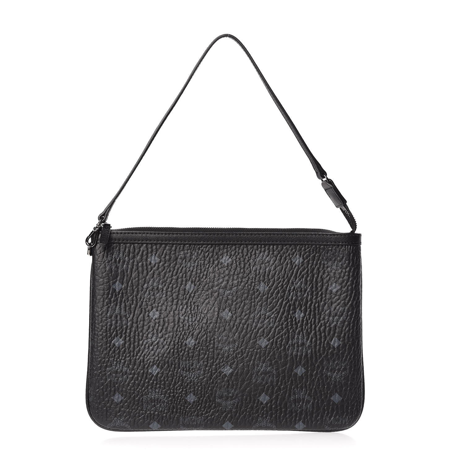 MCM Visetos Liz Shopper Tote Pouch Black 1 of 7