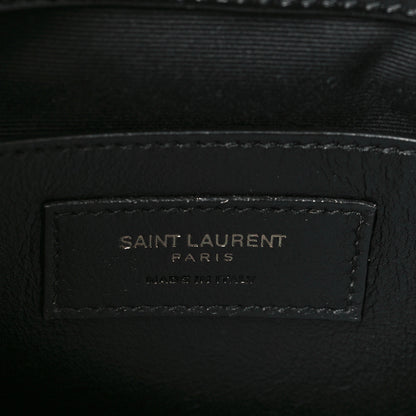 Saint Laurent Crinkled Calfskin Matelasse Monogram Baby Niki Chain Satchel Black 6 of 9