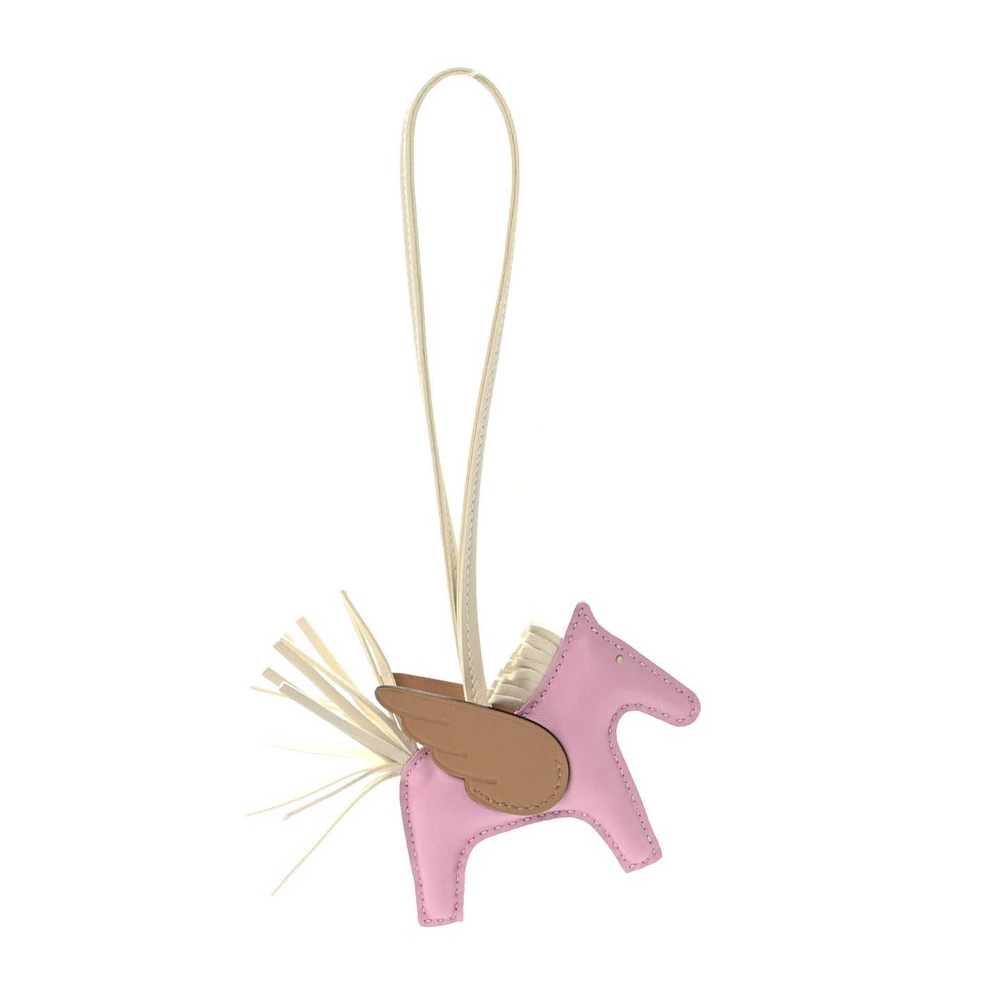 Milo Lambskin Grigri Rodeo Pegase Horse Bag Charm PM Mauve Sylvestre Craie Chai