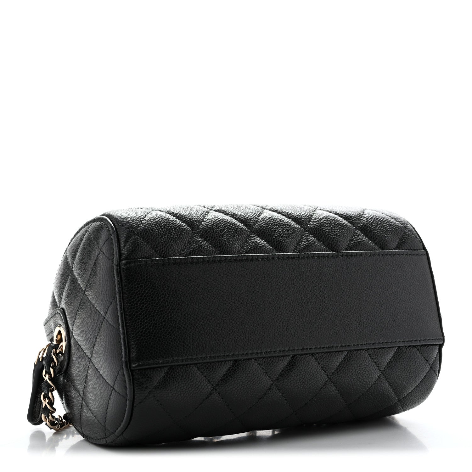 Chanel Caviar Quilted Barrel Clutch With Chain  Black 3 of 12
