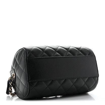 Chanel Caviar Quilted Barrel Clutch With Chain  Black 3 of 12