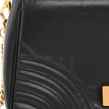 Gucci Calfskin Matelasse Small GG Marmont Top Handle Shoulder Bag Black 11 of 14
