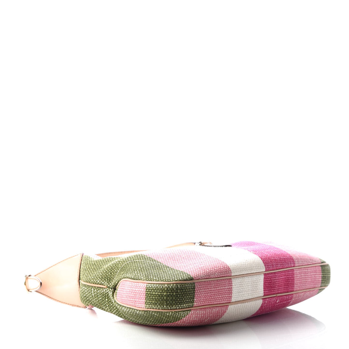Canvas Striped Small Jackie O Hobo Green Pink