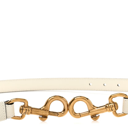 Christian Dior Grained Calfskin Saddle Adjustable Shoulder Strap White 5 of 5