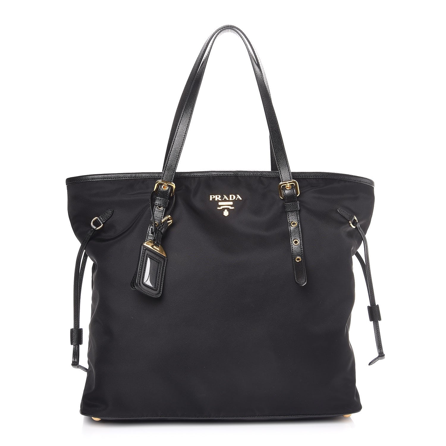 Prada Tessuto Nylon Saffiano Tote Black 1 of 8