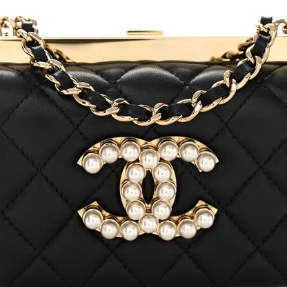 Chanel Lambskin Quilted Pearl CC Vanity Case Black 7 of 9