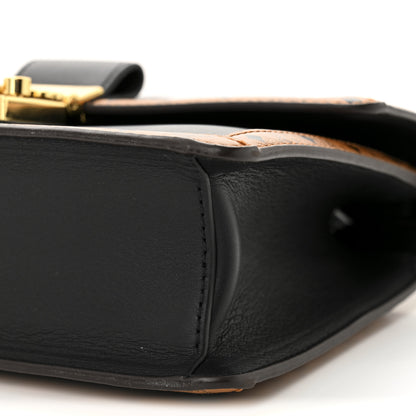 MCM Calfskin Visetos Monogram Studded Tracy Crossbody Bag Black Cognac 10 of 10