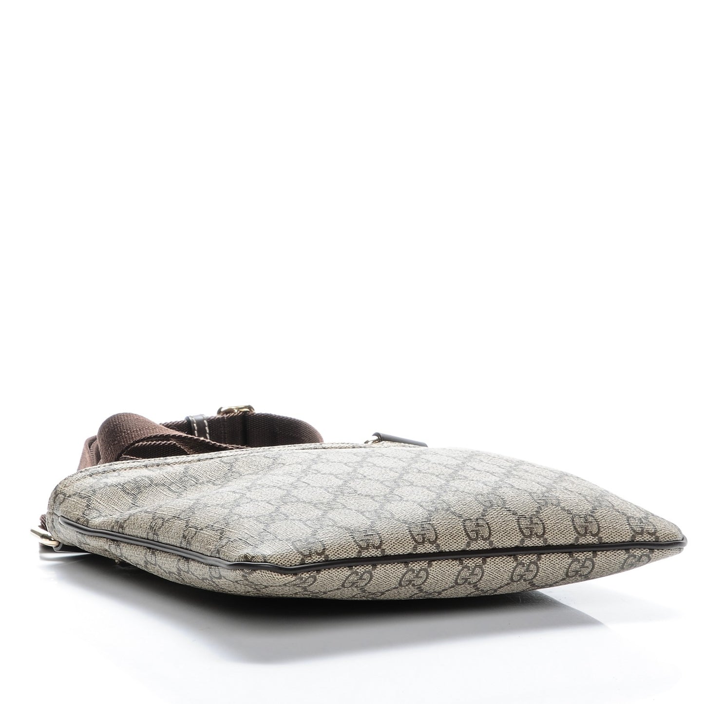 GG Supreme Monogram Small Flat Messenger Bag Dark Brown