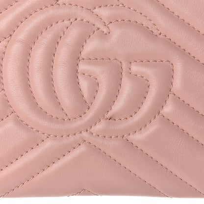 Gucci Calfskin Matelasse Mini GG Marmont Chain Bag Perfect Pink 9 of 19