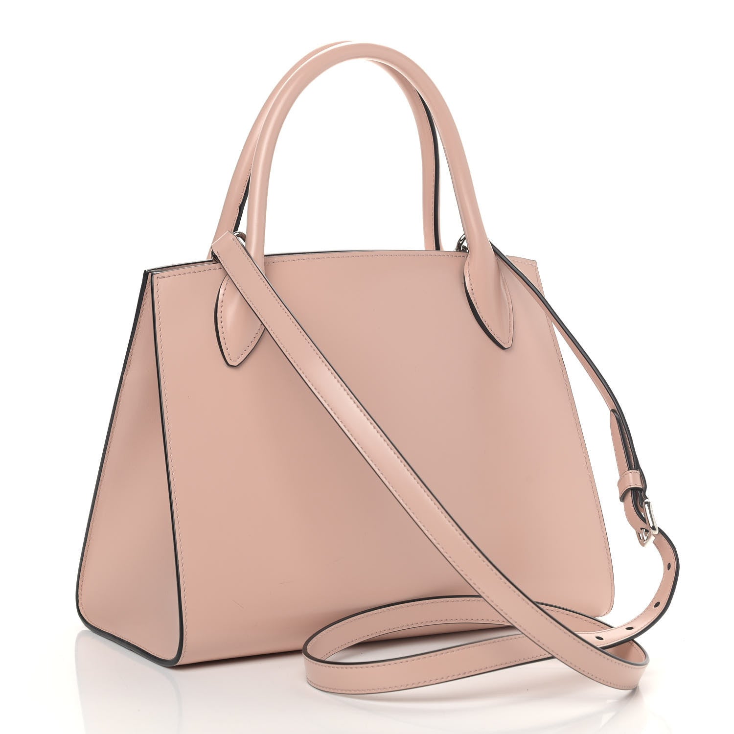 Prada Spazzolato Small Monochrome Top Handle Tote Pesca 3 of 10