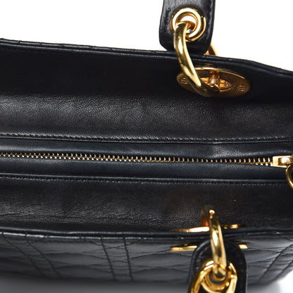 Christian Dior Lambskin Cannage Medium Lady Dior Black 12 of 17
