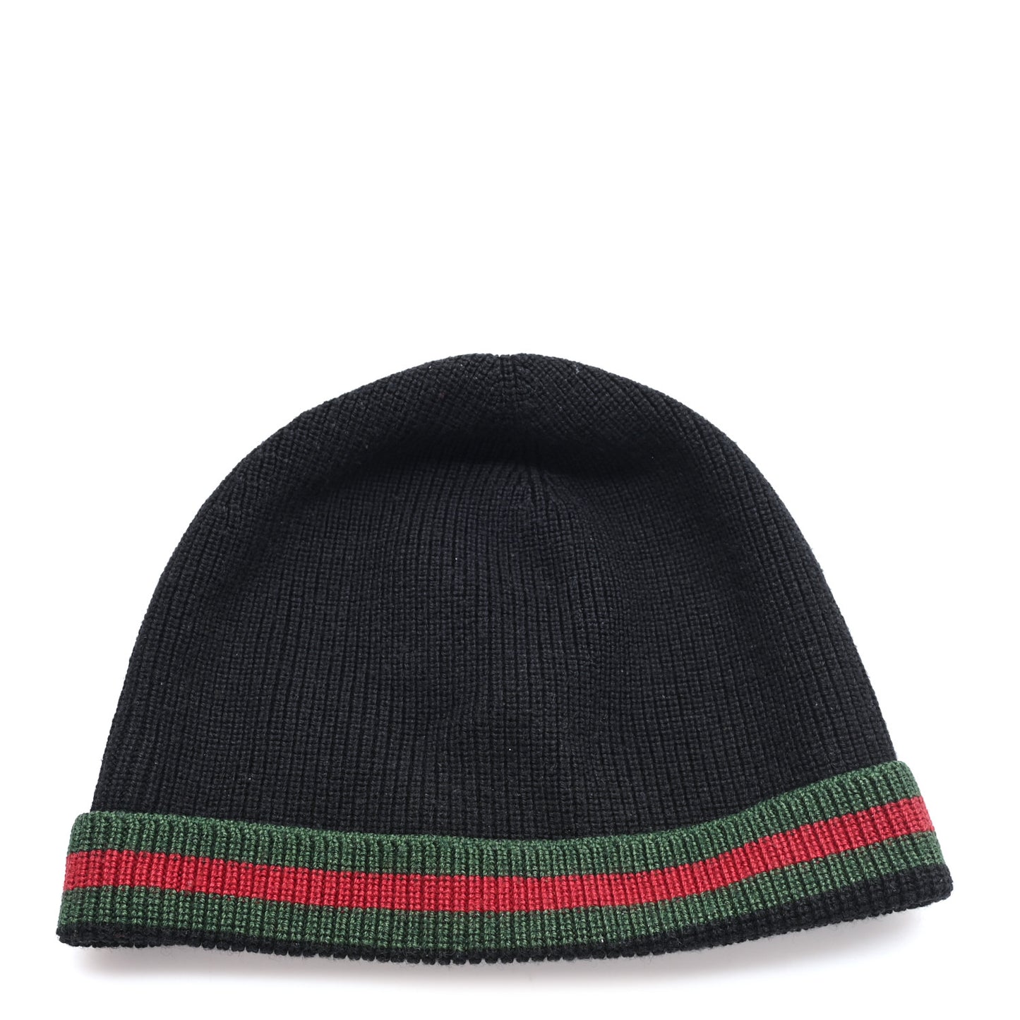Wool Silk Web Beanie Hat Black