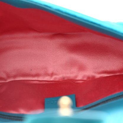 Gucci Velvet Matelasse Small GG Marmont Shoulder Bag Pavone Cyan 5 of 12