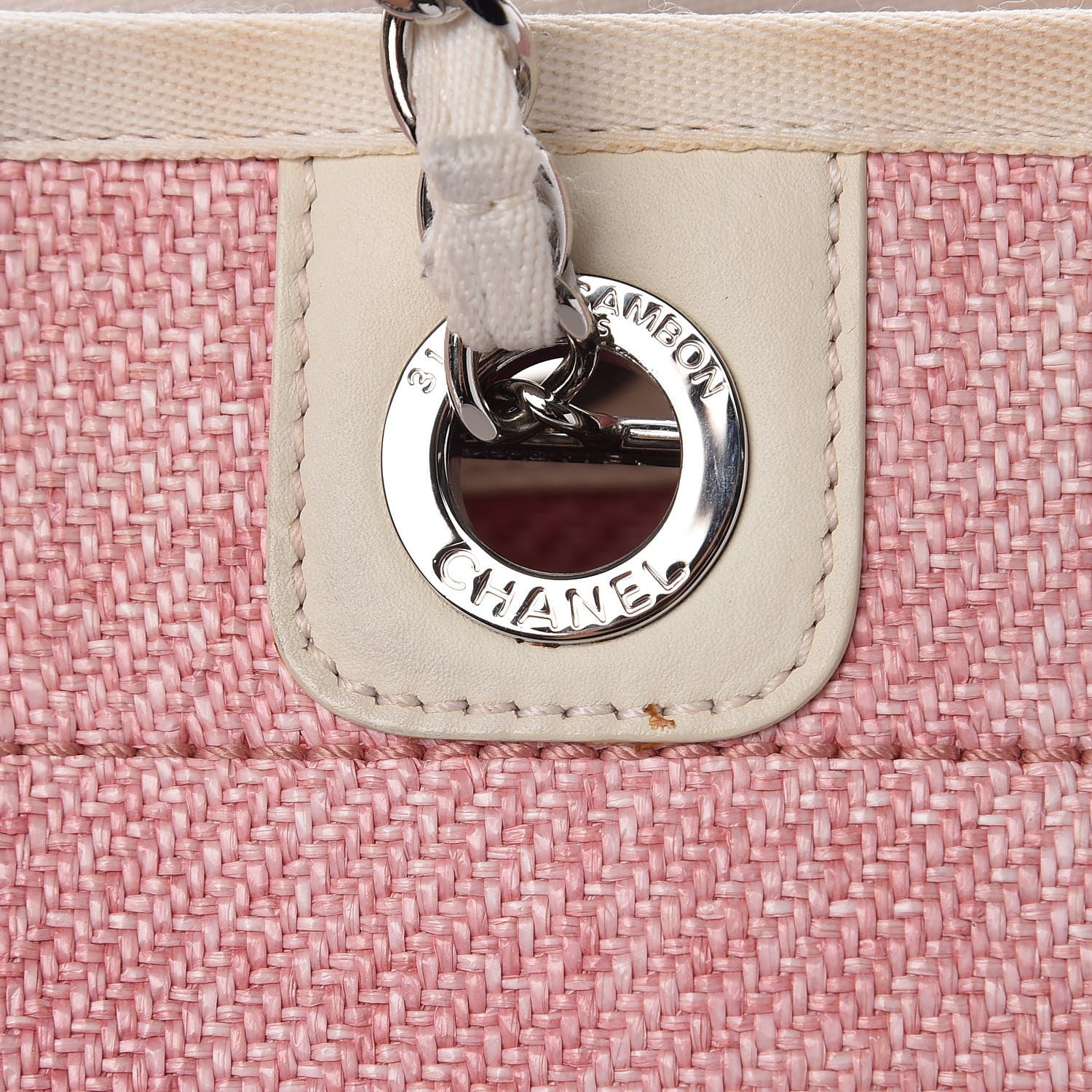Chanel Canvas Small Deauville Tote Pink 13 of 15