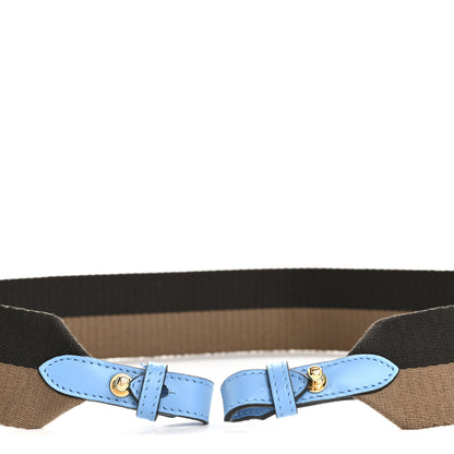 Fendi Jacquard Ribbon Vitello King Mini Flat Baguette Strap You Moro Sand Blue 3 of 6
