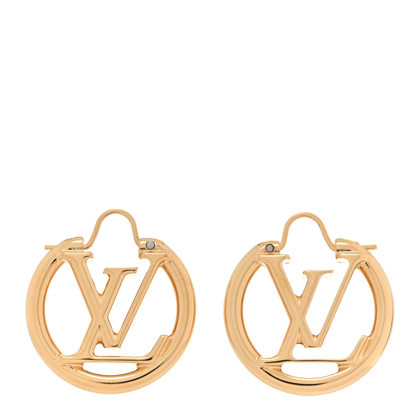 Metal Small Louise Hoop Earrings Gold