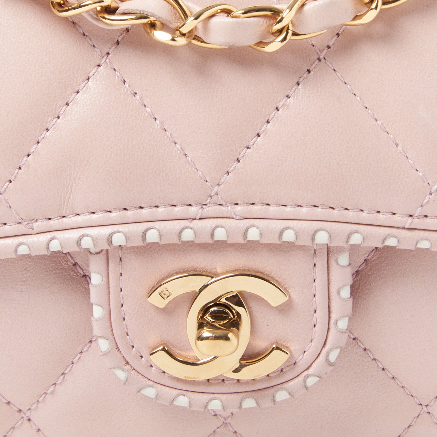 Lambskin Quilted Medium Single Flap Light Pink
