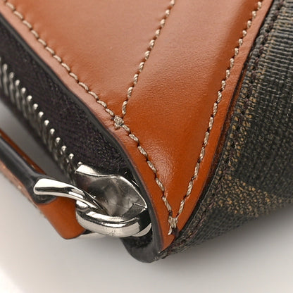 Fendi Glazed Fabric Vitello King FF 1974 Diagonal Zip Around Wallet Tobacco Moro Cuoio 7 of 8