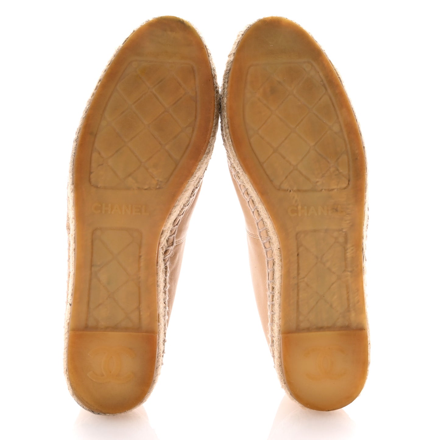 Lambskin CC Espadrilles 37 Beige Black