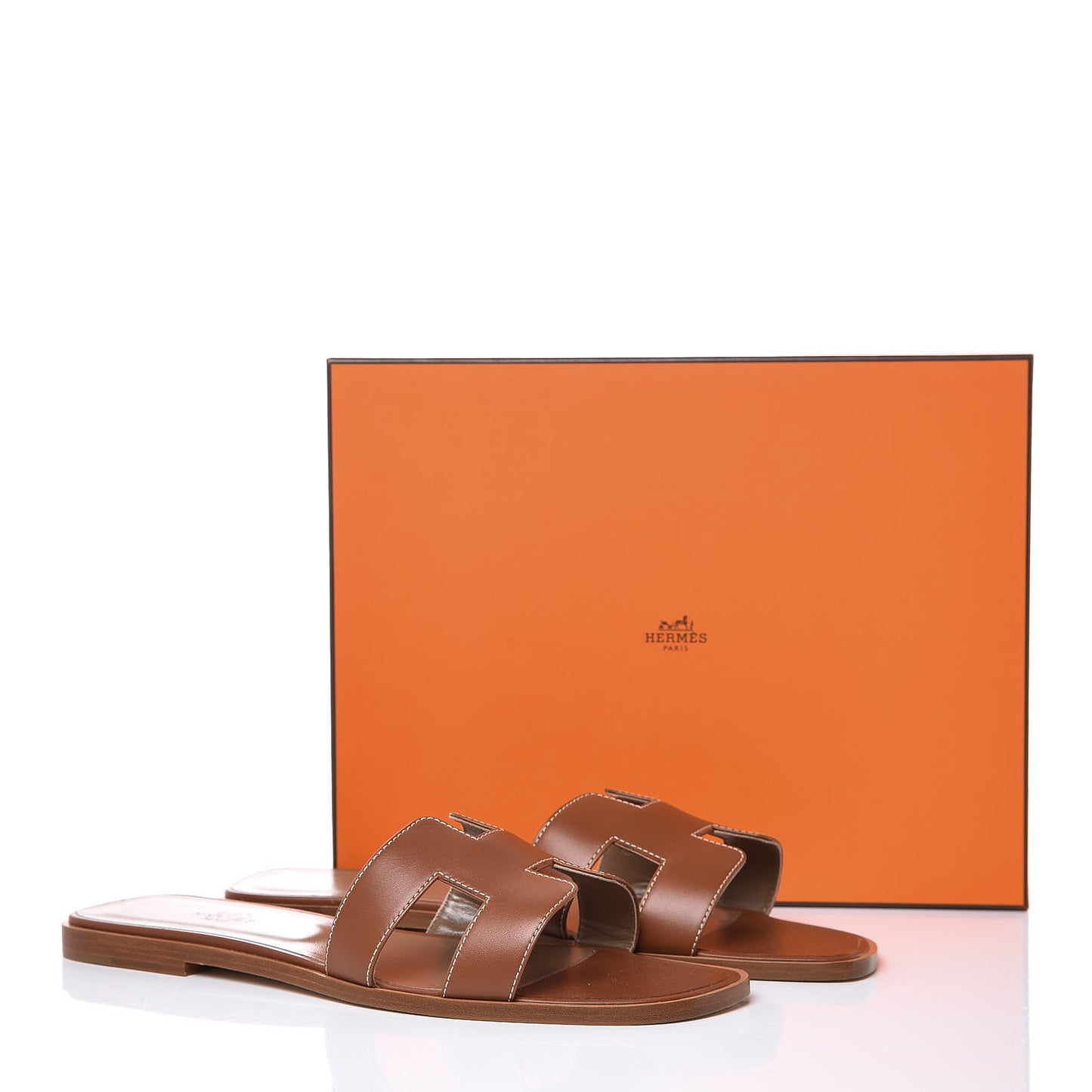 Box Calfskin Oran Sandals 41.5 Gold